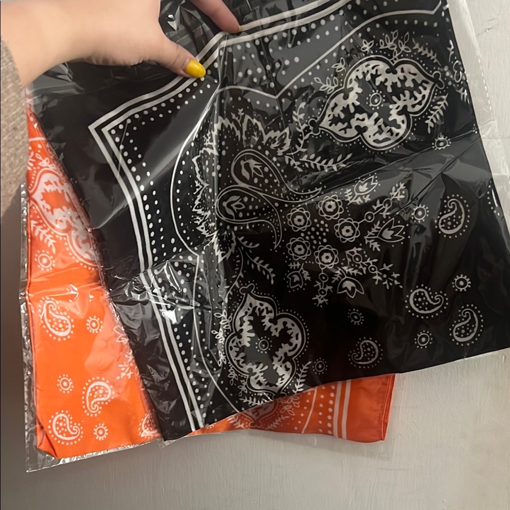 Black and Orange Paisley Bandanas